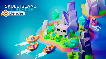 Skull Island - Environment Design - Blender 2.83 Timelapse