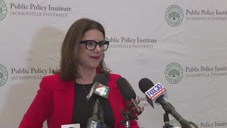 LeAnna Cumber talks to the press post-debate | Jacksonville Mayoral Race
