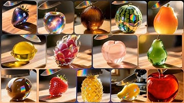 🍎✨ Cutting Glass Fruit ASMR | Extreme Macro | Satisfying Crystal Sounds 🎧💫