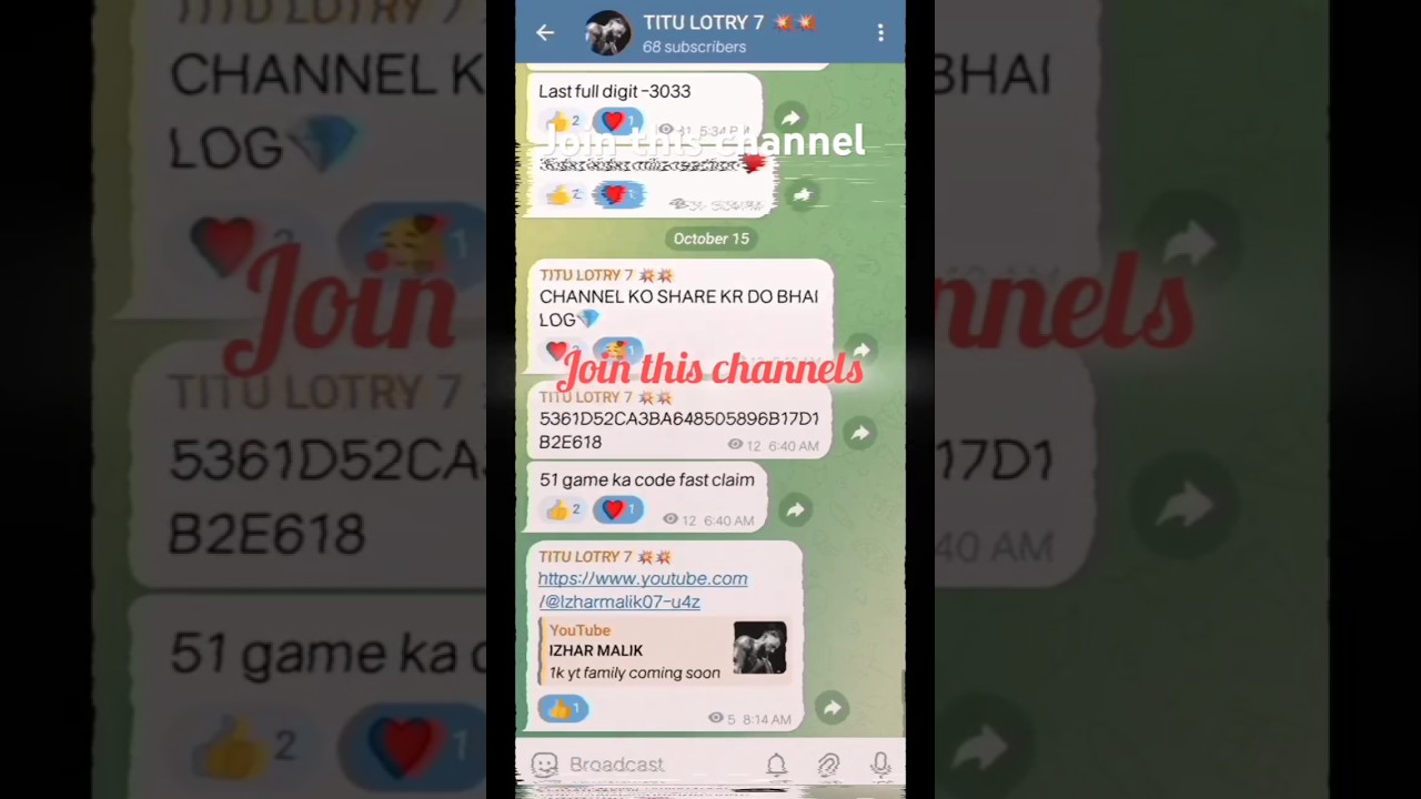 Telegram chancel and all colour trading game gift code 
