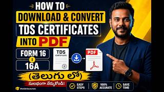 How to Download & Convert TDS Certificates into PDF I Form 16 16A I #vedantacourses