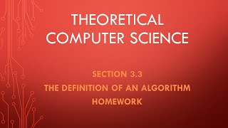 Theoretical Computer Science. Section 3.3. Homework