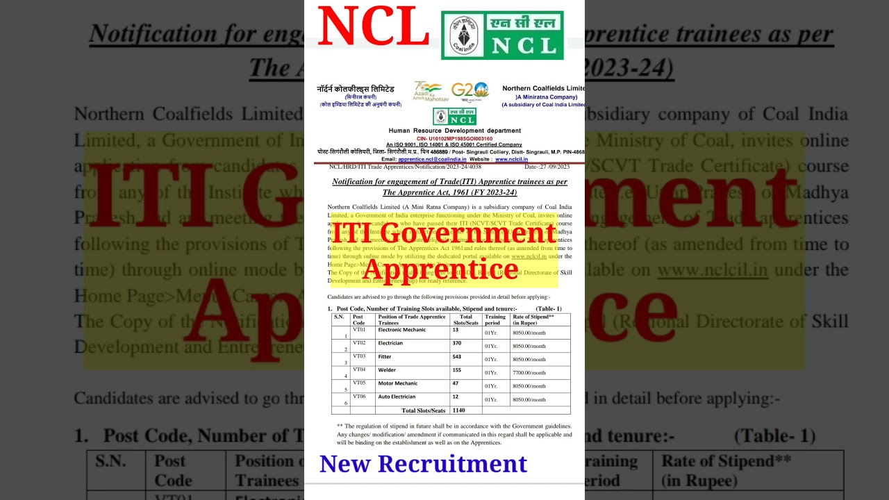 NCL Apprentice 2023 Apply online || 