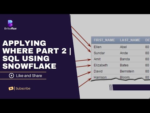APPLYING WHERE PART 2 | SQL Using SnowFlake | BriteFlux