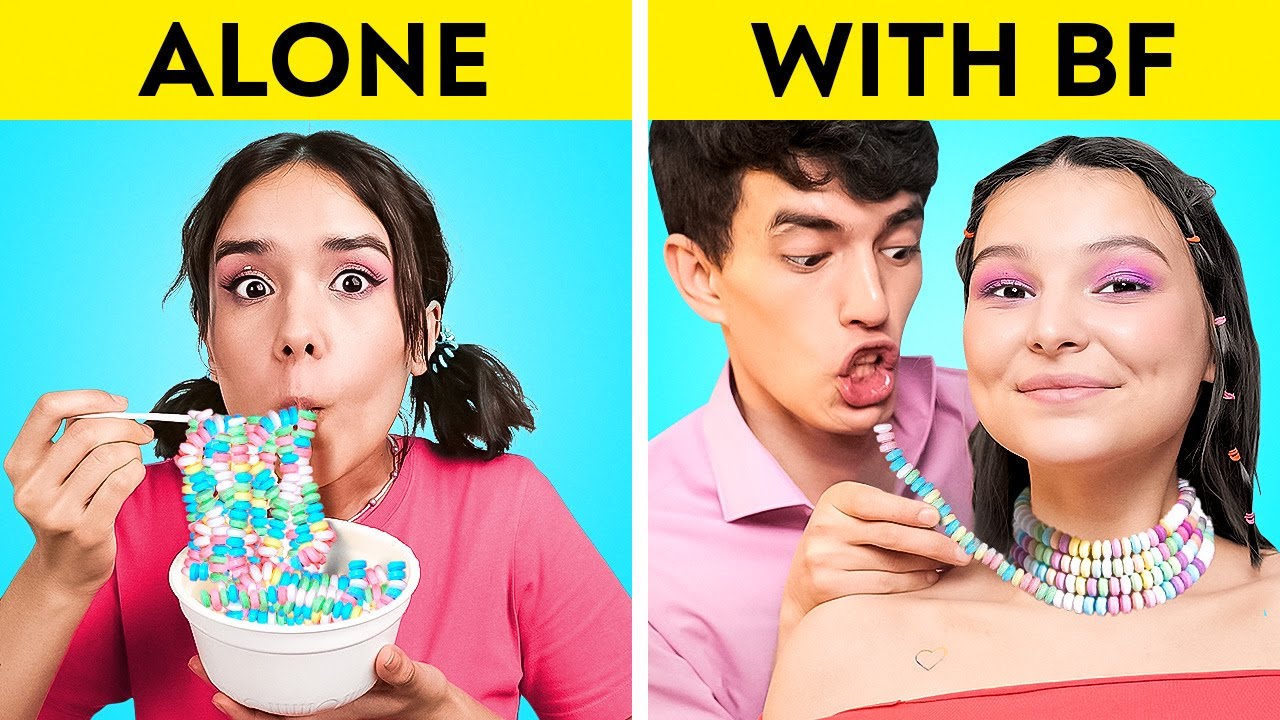 ALONE vs WITH BF || When You're A REAL FOODIE