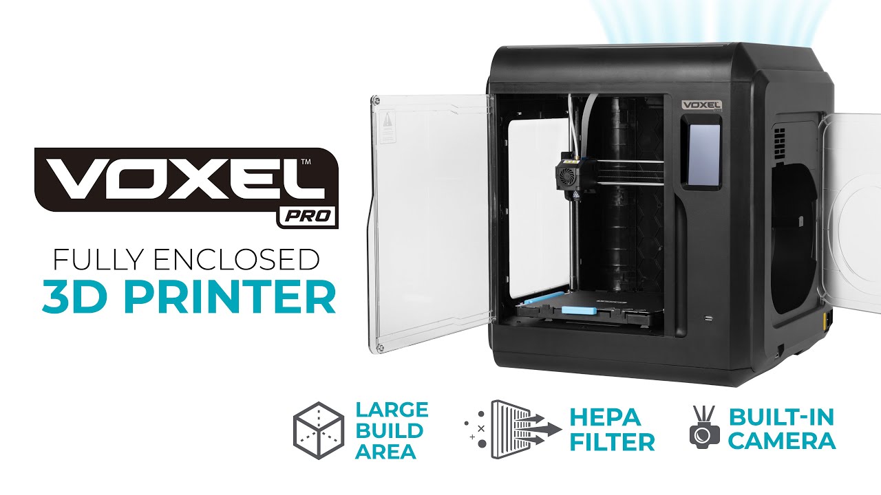 MP Voxel Pro Fully Enclosed 3D Printer, Easy Wi-Fi, Touchscreen, Auto ... - MaxresDefault