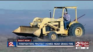 Crews battle grass fire in Okmulgee Co