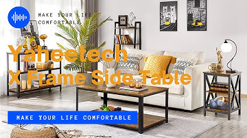 Yaheetech 3-Tier Metal-Wood End Table (X-Shaped Frame) #endtable