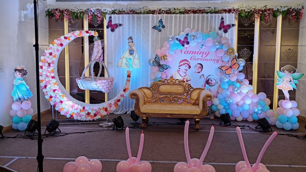 Naming Ceremony decoration idea naming ceremony balloon decoration