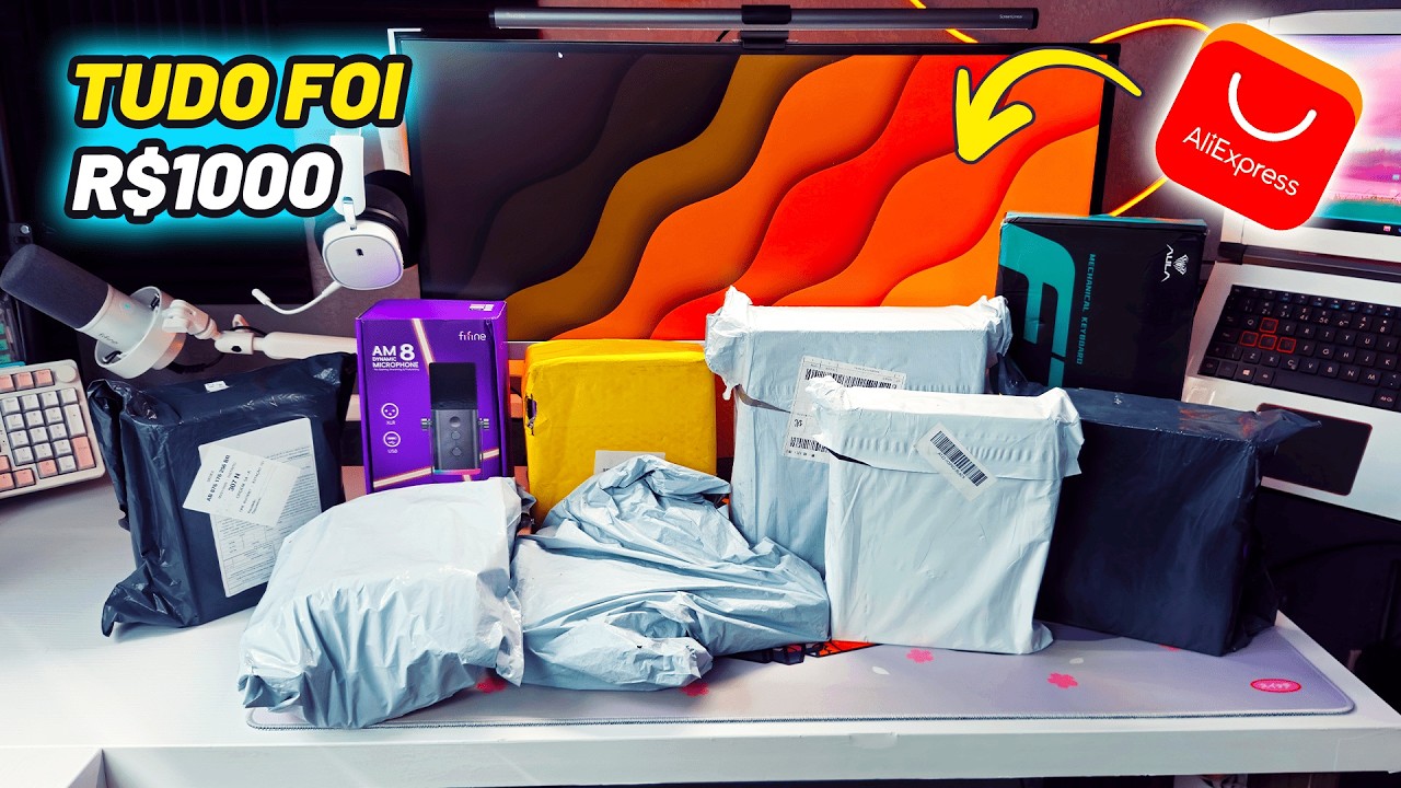 Só achado BOM e BARATO! Mega Unboxing de Periféricos do AliExpress 😍