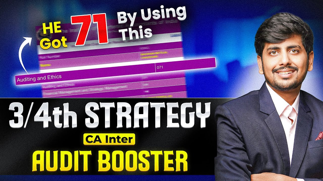 Exceptional Booster Strategy in CA Inter Audit for May 26 & Sep 26 bu Saksham Jain