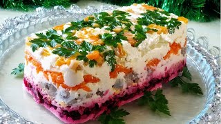 Сельдь под белой шубкой ◆ Herring under a white coat ◆ Салат - перевёртыш