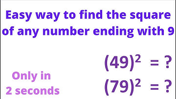 How to find square of any number ending in 9? #Infomaths#