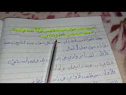 تعبير عن بناء حوار بين شخصين ص 27 لغة عربية للصف السادس الفصل الثاني