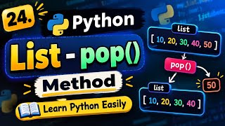 Details 24. Python List -pop () Method  | Learn Python Easily #python  Guide