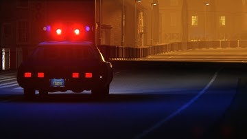 A 70s Police Car Adventure at Night with Relaxing Music | Assetto Corsa | 15min | Sad Hours