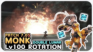 MONK Level 100 Standard Double Lunar Rotation Showcase | 1.94s  | 2 Mins | Dawntrail Patch 7.05