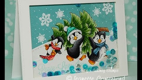 Whimsy Stamps Penguin Shaker Card