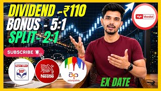 HPCL | Nestle | Asian Paints | Veedol Stocks Declared BIG Dividend+Bonus +Split | Record Date 