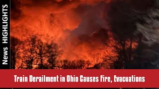Train Derailment in Ohio Causes Fire, Evacuations