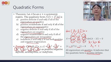 Lec68 應用數學-線性代數 The Fundamental Theorem of Quadratic Forms