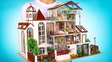 Adding A NEW 3-STORY Miniature Wooden House To Our Collection!