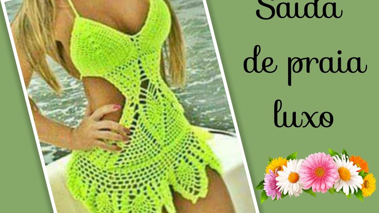Versão destros: Saída de praia luxo P,M,G e GG ( 4° parte última) # Elisa Crochê - YouTube