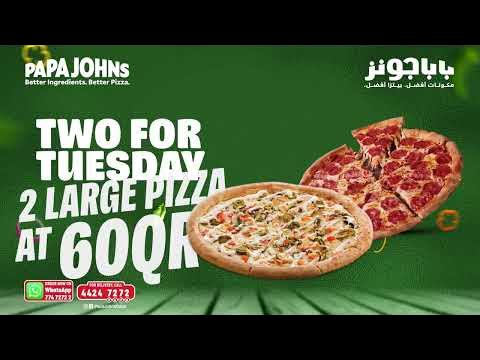 Double Delight is back! 🍕🍕 Any 2 large pizzas at or 79 🍕🍕 Any 2 medium  pizzas at qr 59 🍕🍕 Any 2 small pizzas at qr 39 🍕🍕 From 8th July…