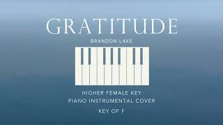 Download Lagu GRATITUDE | Brandon Lake - [Higher Female Key of F] Piano instrumental Cover by Gershon Rebong MP3