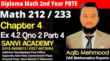 Math 212 chapter 4 exercise Qno 2 part 4|math 233 chapter 4 exercise 4.2 Qno 2 part 4|math 212|Dae