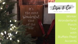 Winter Wonderland Porch Tour |  Buffalo Plaid Accents