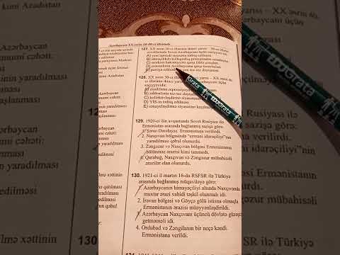 Dim tarix test toplusu 2ci hissə Mövzu Azərbaycan xx əsrin 20 40cı illərində test 120-150