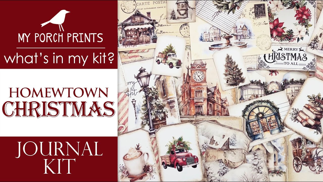 HOMETOWN CHRISTMAS JOURNAL KIT🎄 | What's In My Kit 🤍| My Porch Prints ...