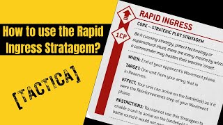 How To Use The Rapid Ingress Stratagem Warhammer 40k 10th Tactica.