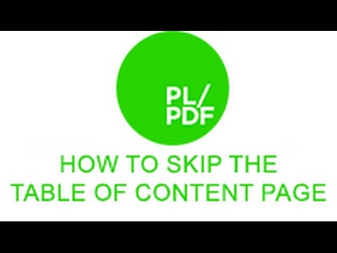 How to skip the table of content page in PL/PDF