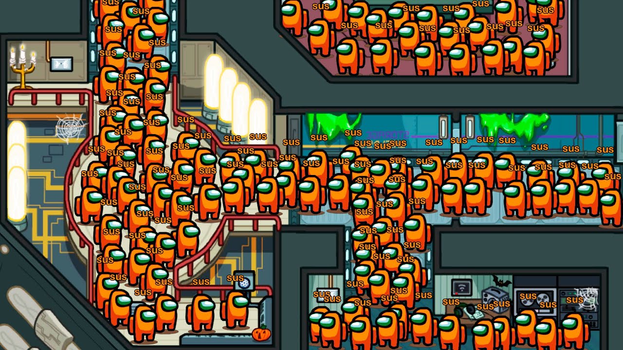 AMONG US with 10000 PLAYERS, but ORANGE SUS