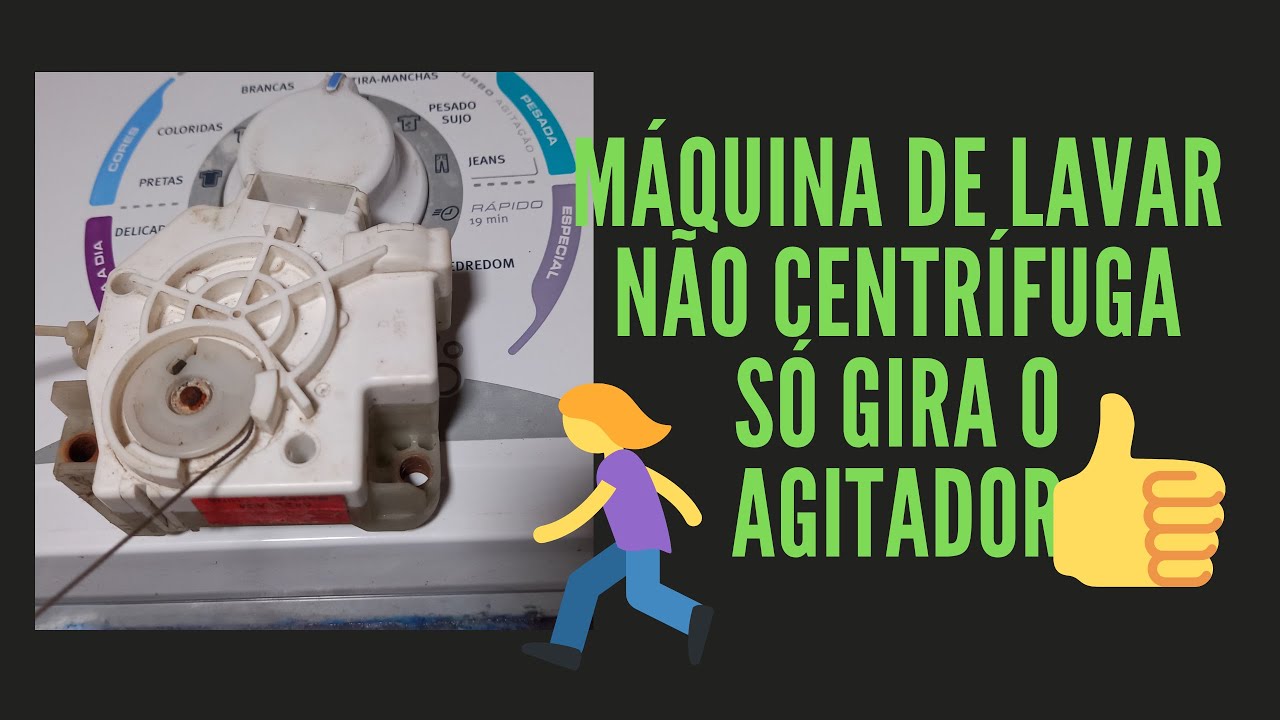 Máquina de lavar não centrífuga só gira o agitador - YouTube