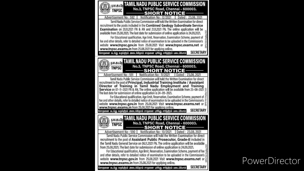TNPSC notification 2021 press Release
