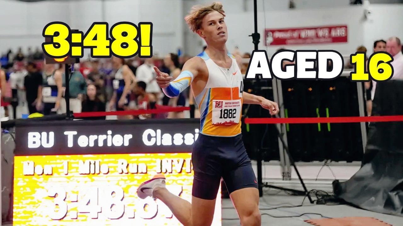 Sam Ruthe SHOCKS The WORLD! 16 Year Old Runs 3:48 Mile In Boston - YouTube