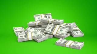 Dollar Money Stacks Falling Green Screen, Videos Free