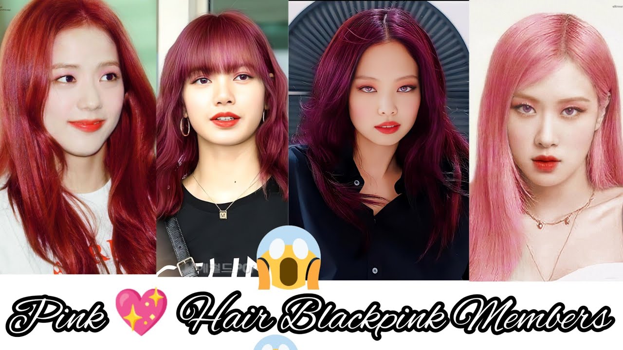 Pink 💖 Hair on blackpink members 👇😱 #jisoo #jennie #lisa #rose # ...