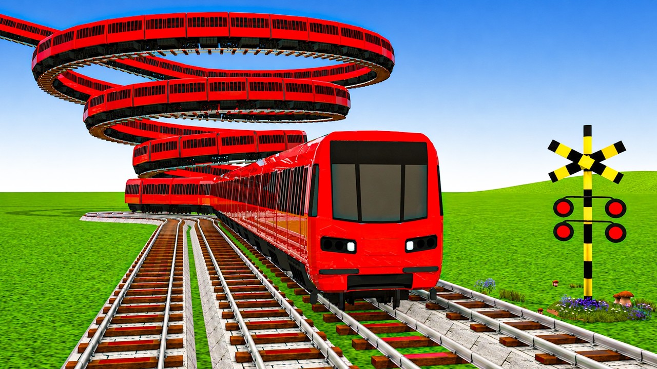 【踏切アニメ】あぶない電車 TRAIN 2026 Climping Pynamid | Railroad Crossing Animation #train #1million