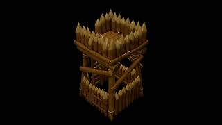 Stylized Medieval Wooden Watchtower - Prop 3D Model | Game Asset Showcase