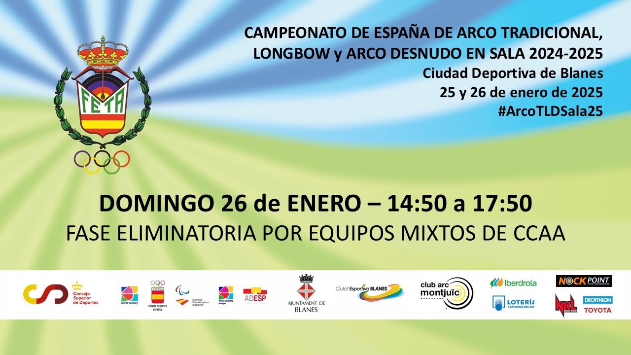 #ArcoTLDSala25 - DOMINGO 26/01 (2) - CAMPEONATO ESPAÑA TRADICIONAL, LONGBOW y DESNUDO EN SALA 24-25