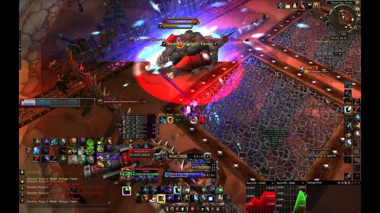 Shadow Priest vs Mecha-Bruce : Brawler's Guild Deck Boss : Patch 5.3 : iL 517