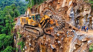 Professional Road Expansion! Extreme Engineering Success Building Mountain Cliffside Road
