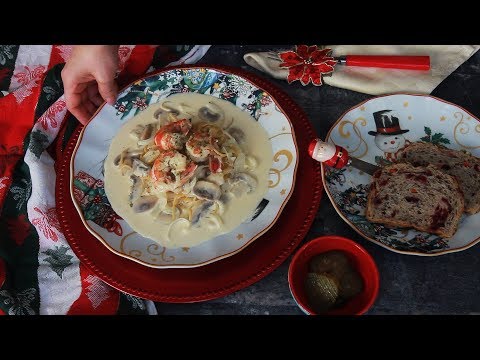 버섯새우 크림소스 스파게티 만들기 Creamy Shrimp Mushroom Pasta
