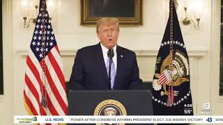 President Donald Trump returns to Twitter, urges calm from supporters