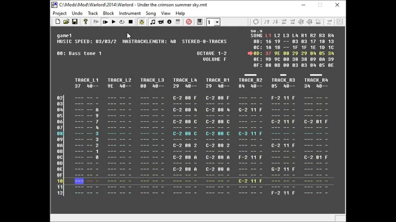 Warlord - Under The Crimson Summer Sky (2014, 2 x Atari Pokey / Raster Music Tracker)