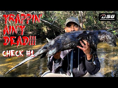 TRAPPIN' AIN'T DEAD - [CHECK #1] - River OTTER caught in DROWNING SET!!! - TRAPPING - VLOG - (2023)